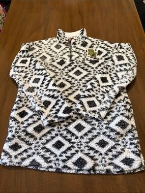 Baylor Black & White Fleece Quarter-Zip Pullover